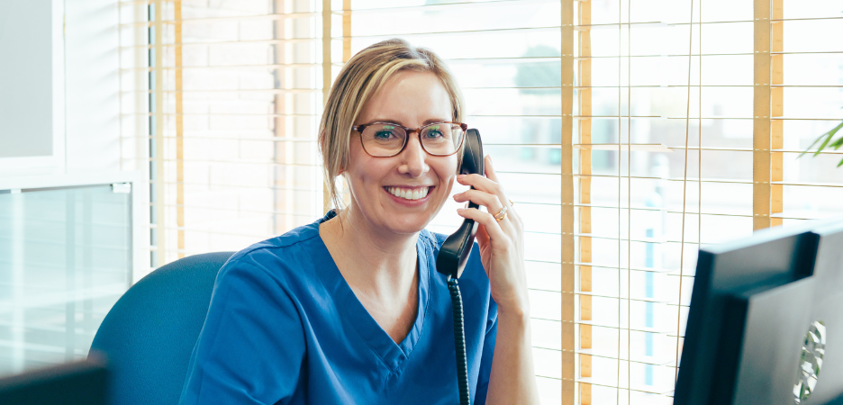 dental nurse on the phone