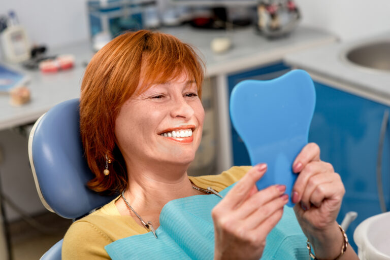 Senior woman in the dental practice image
